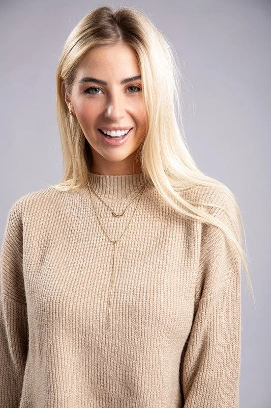 5 COLORS - Mock Neck Pullover