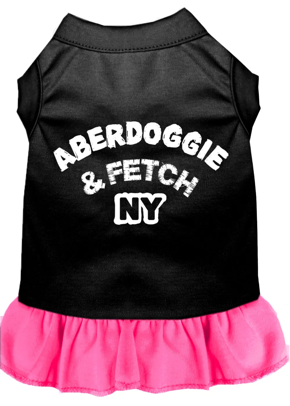 Aberdoggie Ny Screen Print Dress Black With Bright Pink Sm