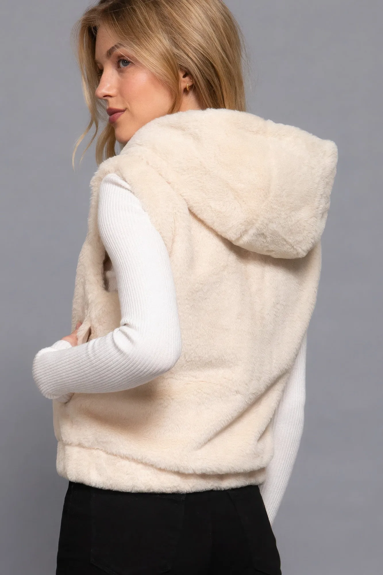 Active USA | Hoodie Faux Fur Vest