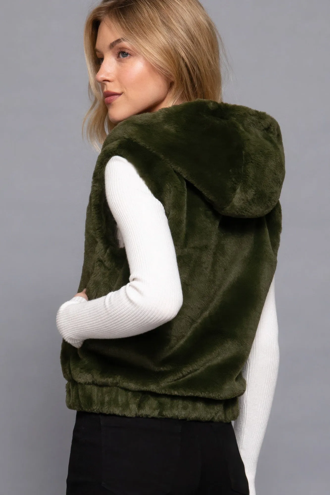 Active USA | Hoodie Faux Fur Vest