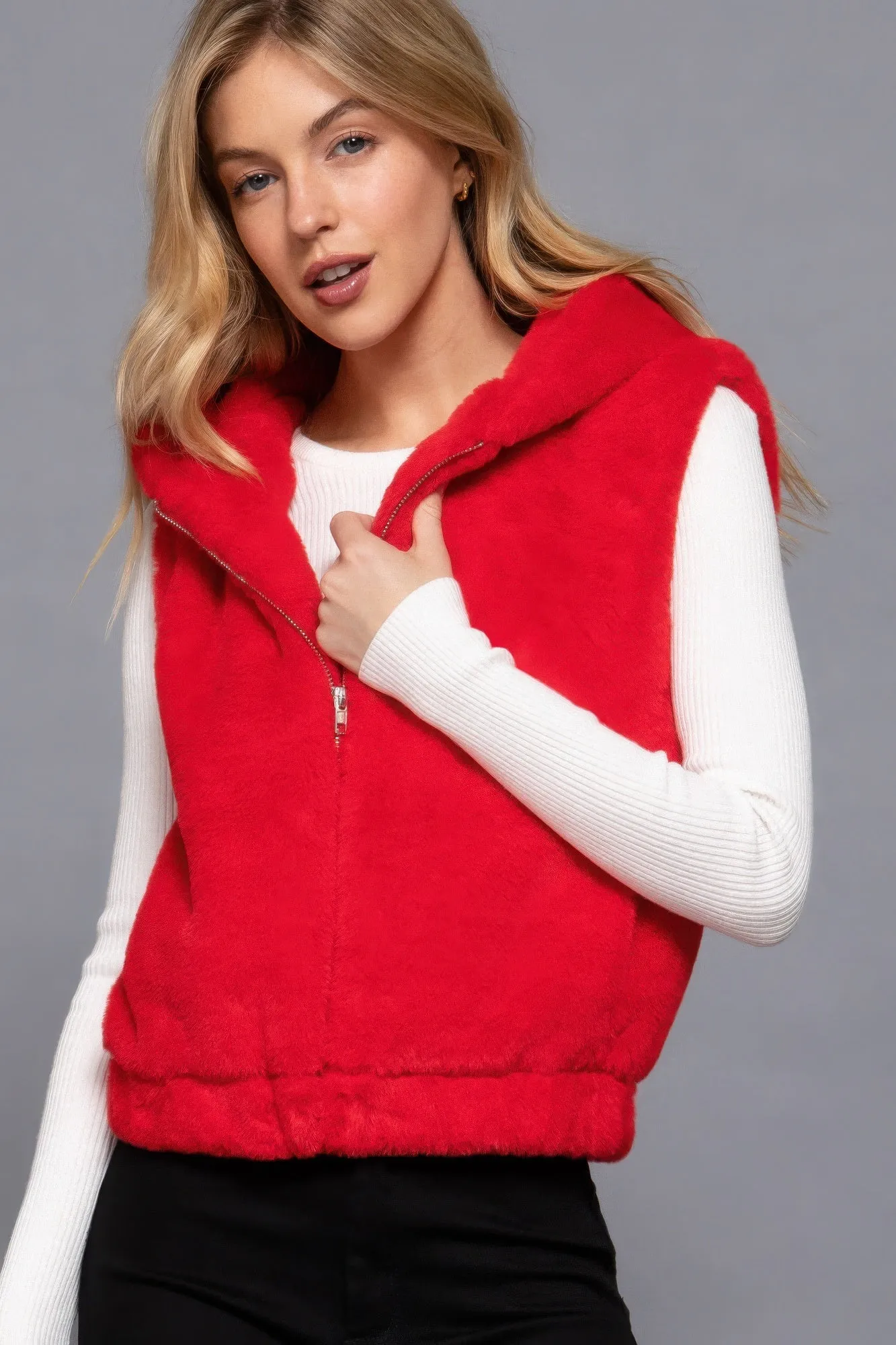 Active USA | Hoodie Faux Fur Vest