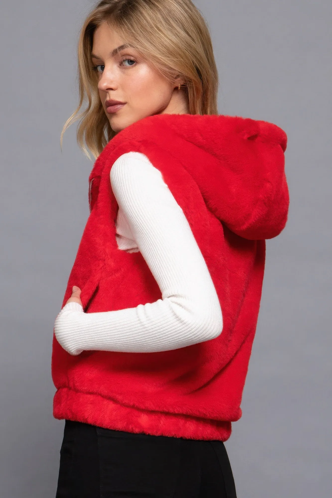 Active USA | Hoodie Faux Fur Vest