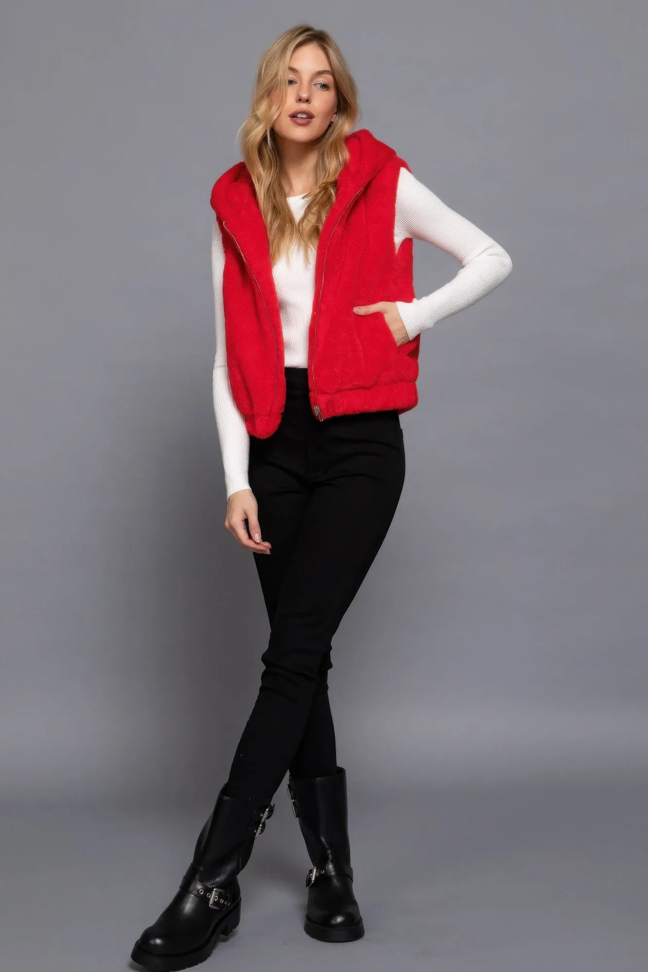 Active USA | Hoodie Faux Fur Vest