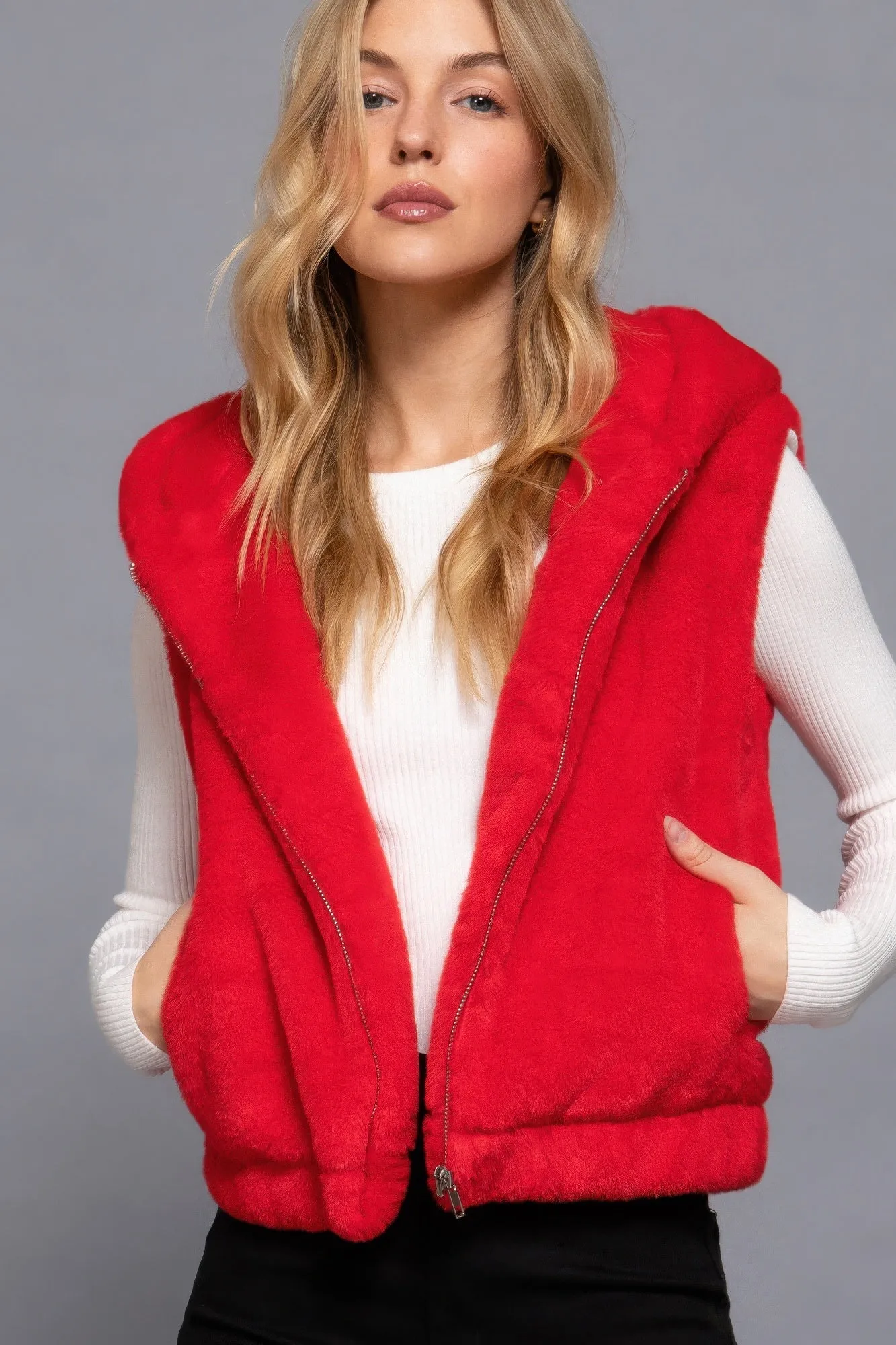 Active USA | Hoodie Faux Fur Vest