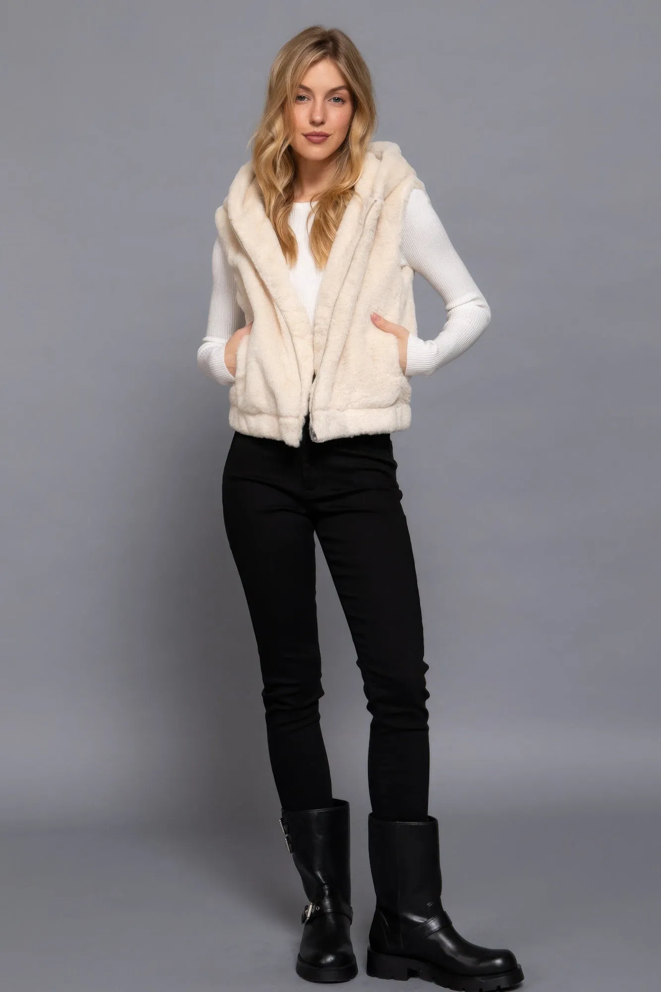 Active USA | Hoodie Faux Fur Vest