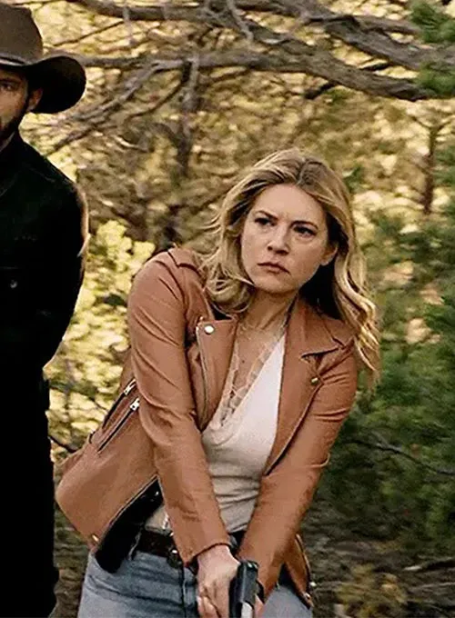 Big Sky Series Katheryn Winnick Brown Leather Jacket