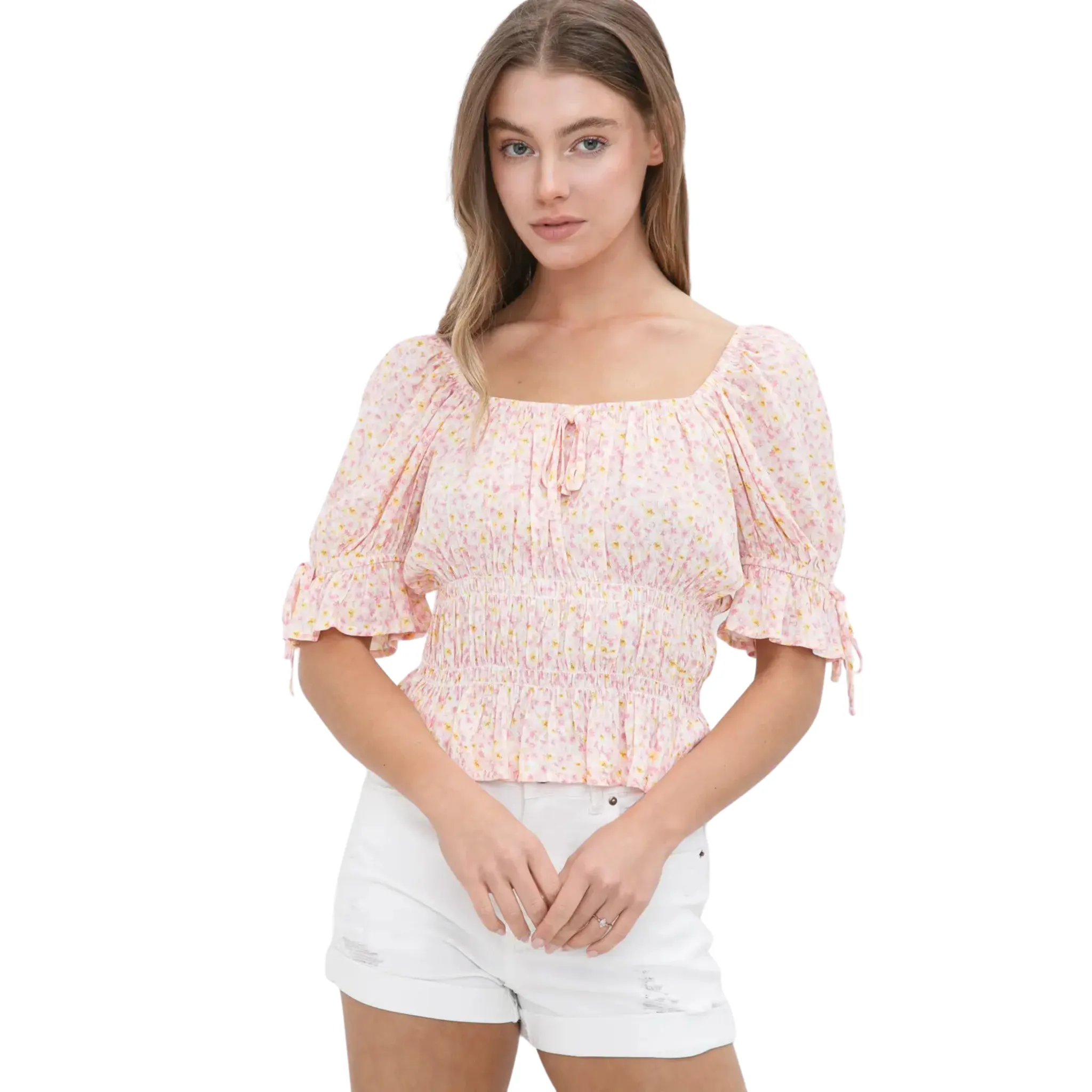 BLUE B WOMEN'S RAYON DITSY FLORAL BLOUSE - 31700T