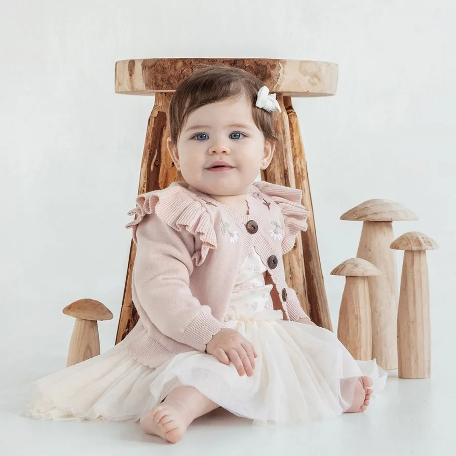 Blush Ruffle Knit Cardigan