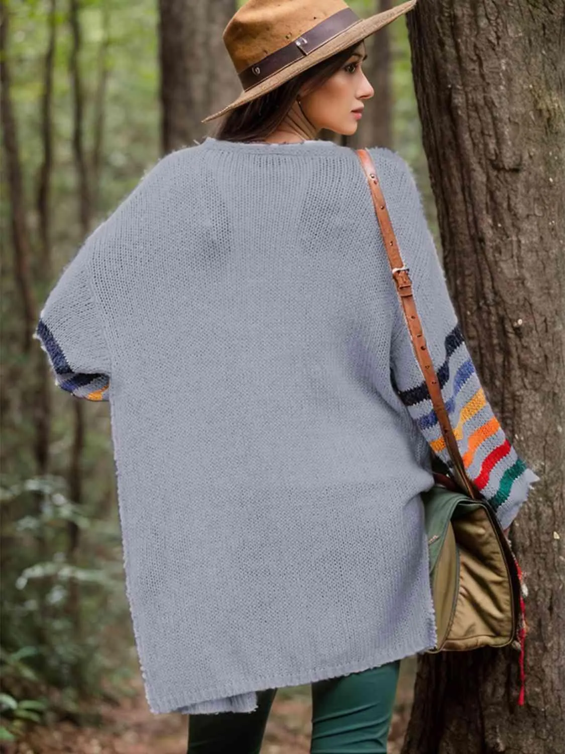 Cozy Wanderer Open Front Long Sleeve Cardigan