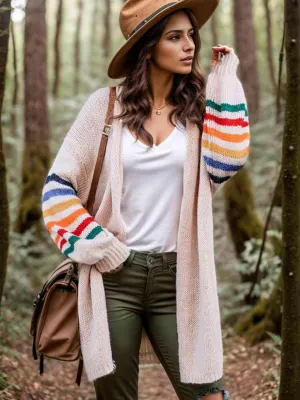 Cozy Wanderer Open Front Long Sleeve Cardigan