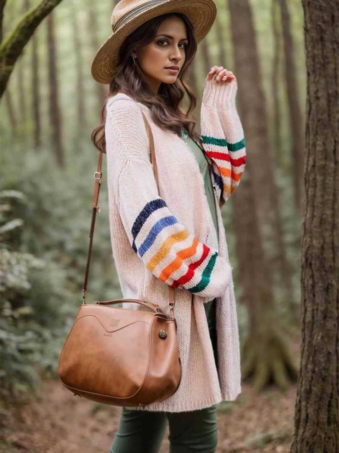 Cozy Wanderer Open Front Long Sleeve Cardigan