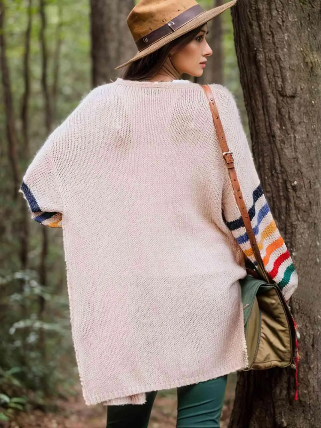 Cozy Wanderer Open Front Long Sleeve Cardigan