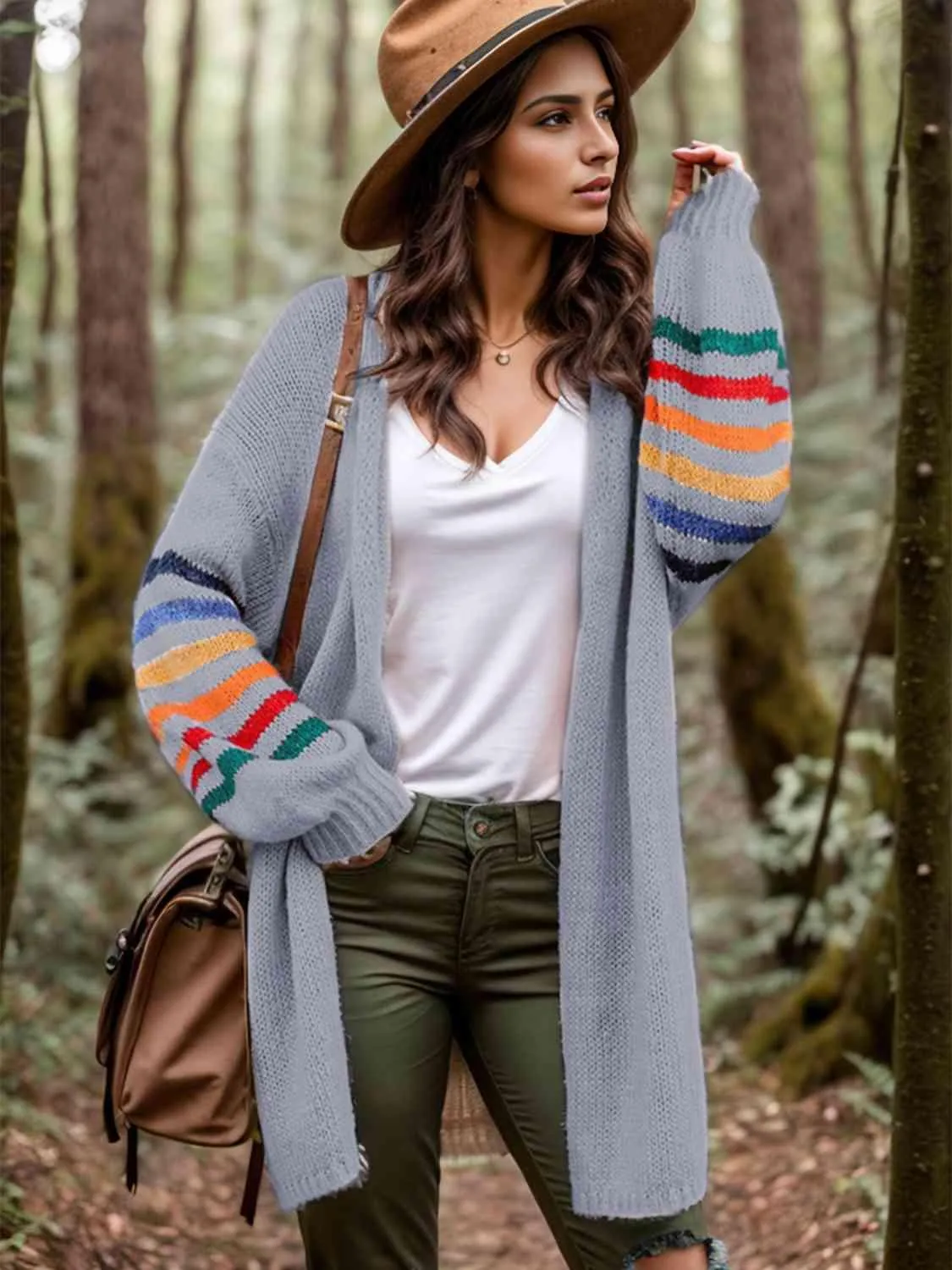 Cozy Wanderer Open Front Long Sleeve Cardigan