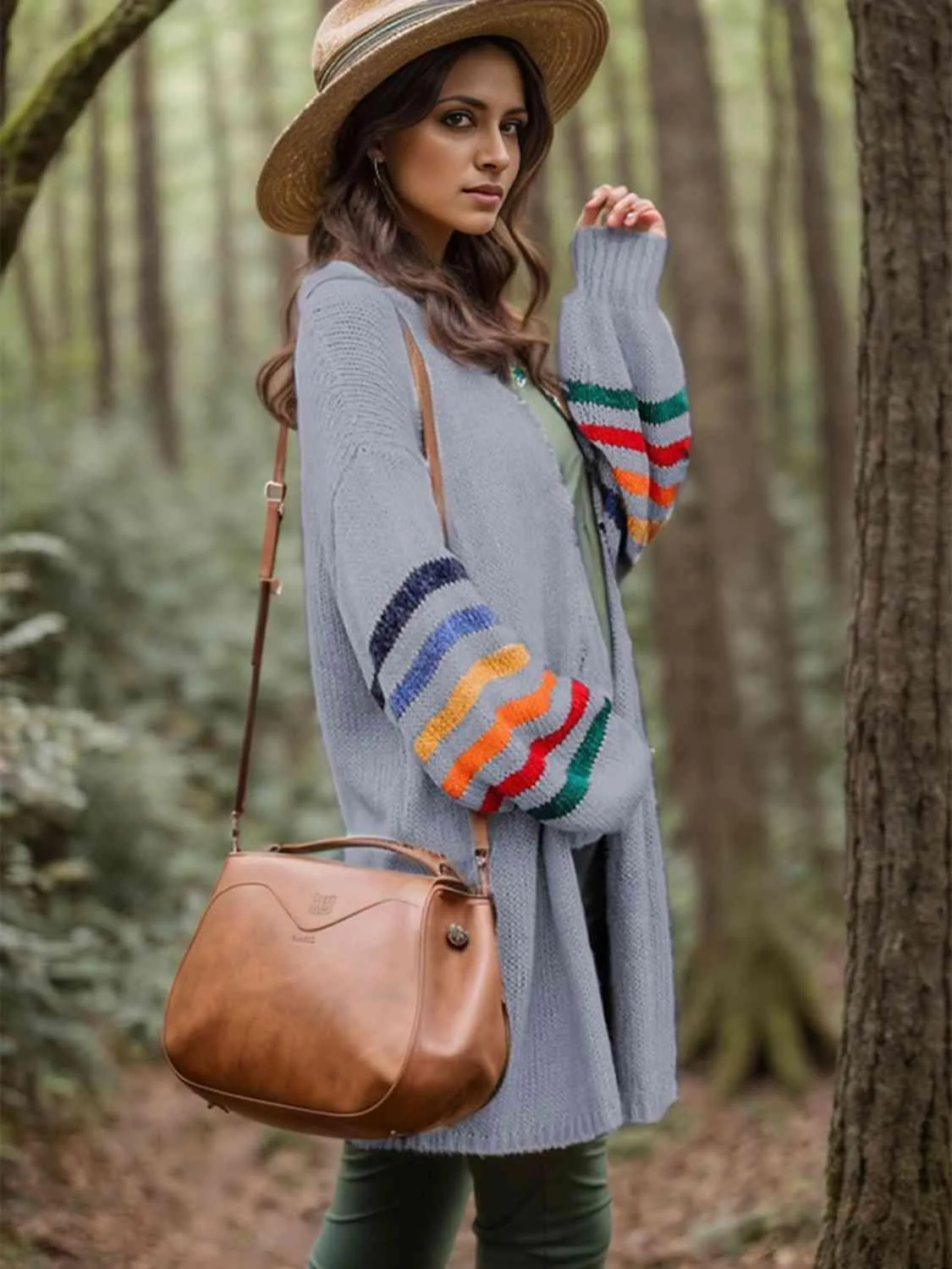Cozy Wanderer Open Front Long Sleeve Cardigan