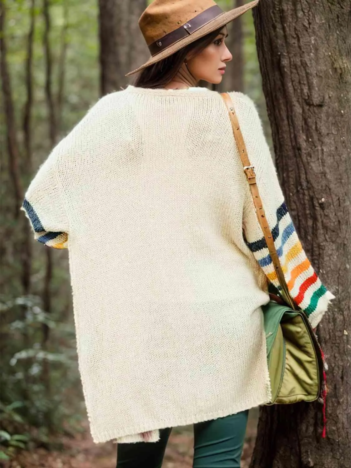 Cozy Wanderer Open Front Long Sleeve Cardigan