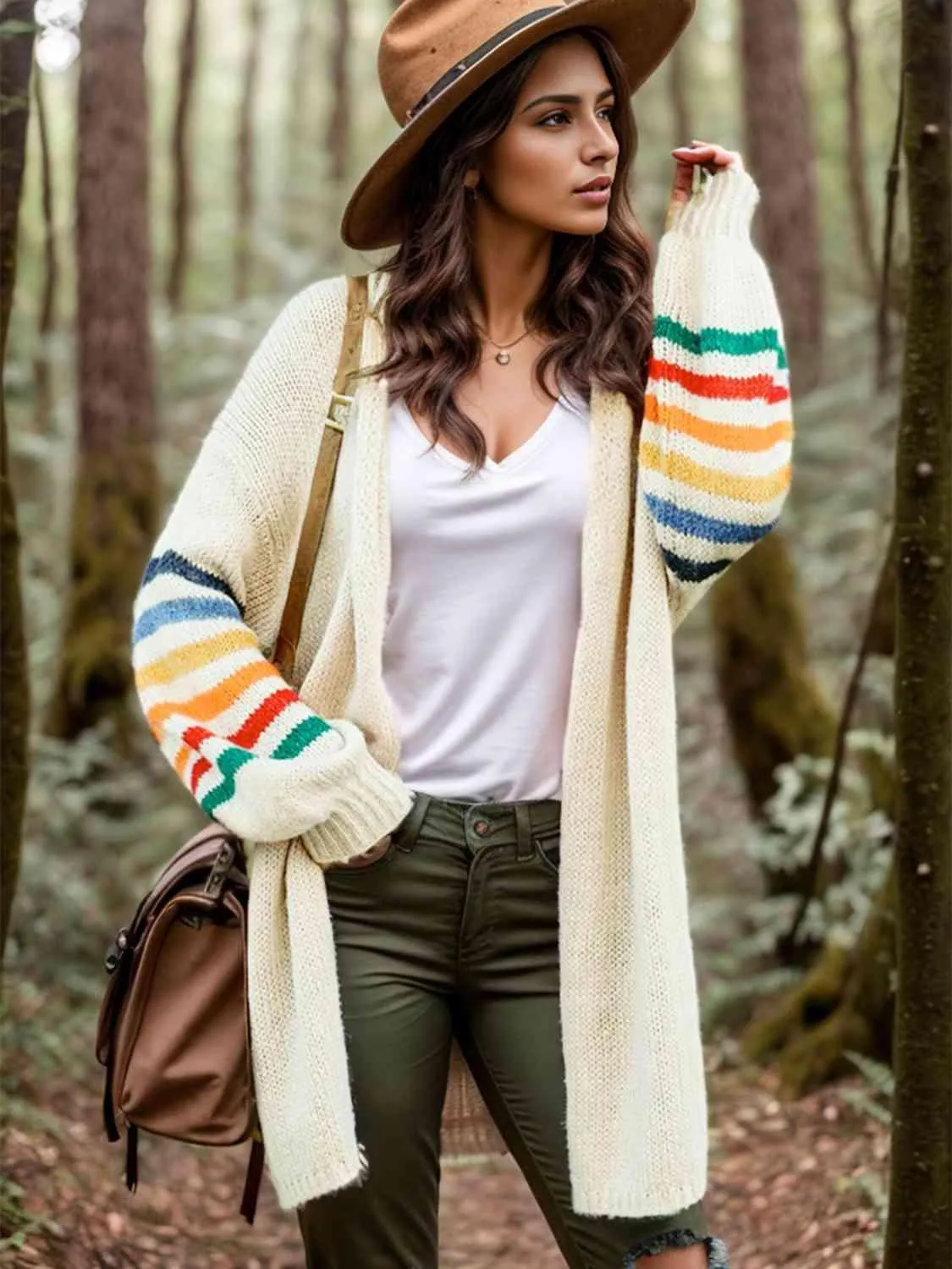 Cozy Wanderer Open Front Long Sleeve Cardigan