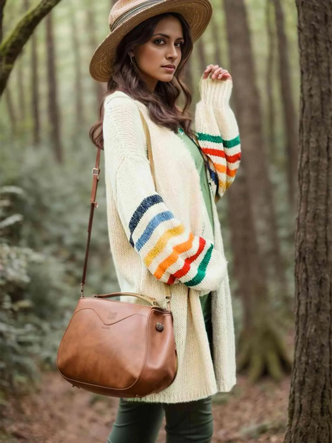 Cozy Wanderer Open Front Long Sleeve Cardigan