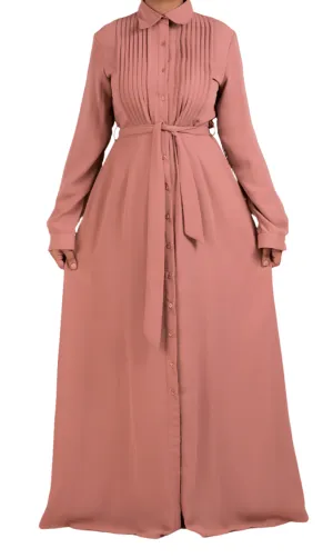 Crepe button maxi dress