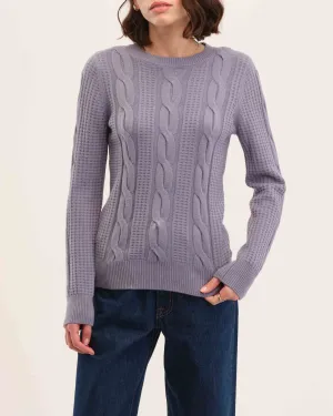 Crew Neck Cable-Knit Pullover