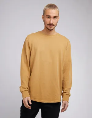 Curved Hem Crew Mustard