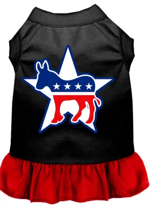 Democrat Screen Print Dress Black With Red Xl