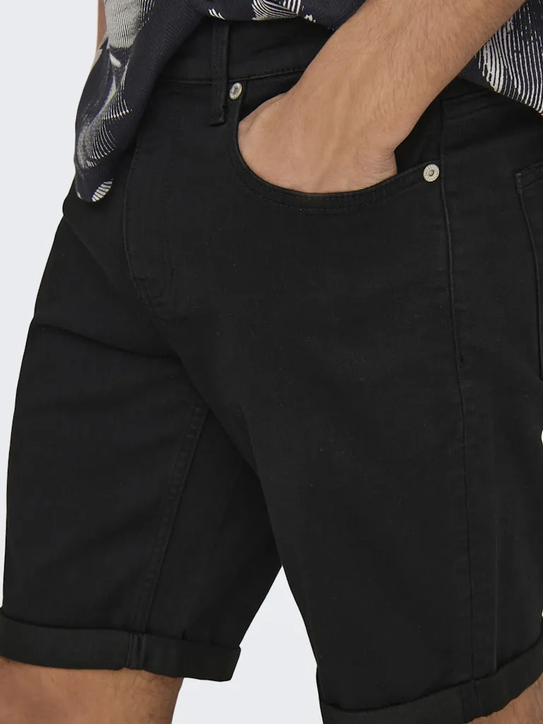Denim shorts - Black
