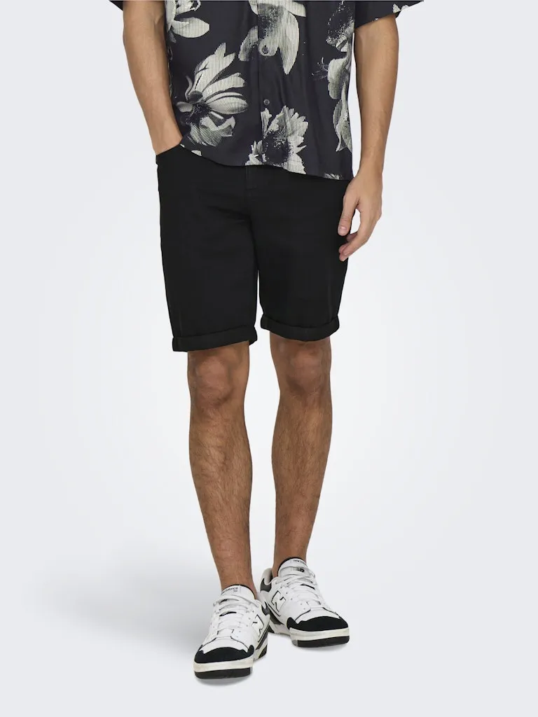Denim shorts - Black