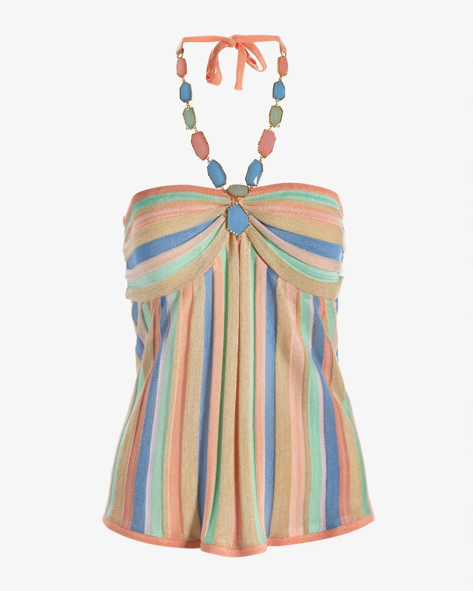 Embellished Halter Neck Sweater Multi