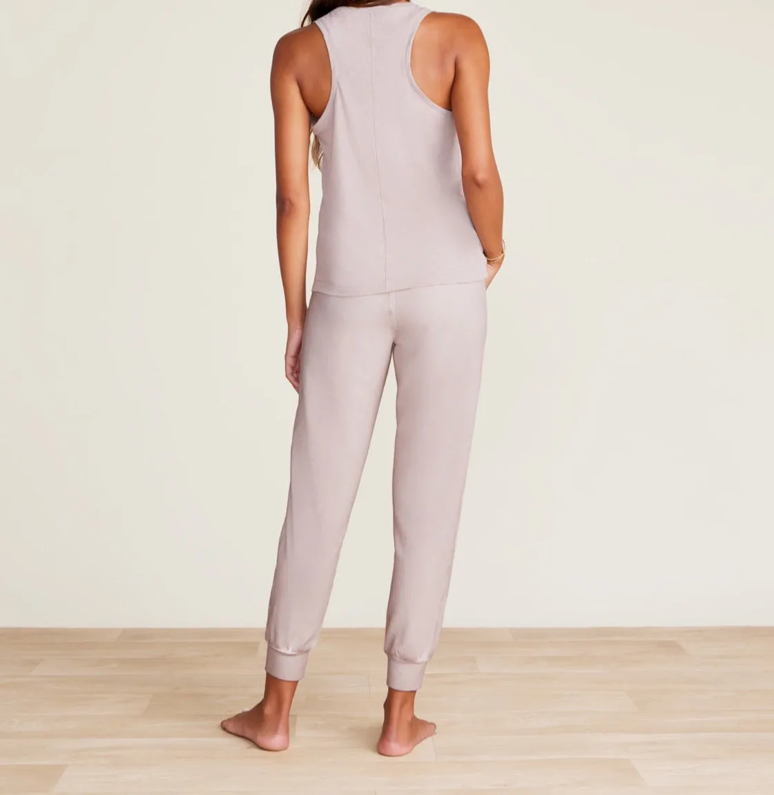 FINAL SALE - Barefoot Dreams Malibu Collection Linen Cotton Racer Back Tank Feather