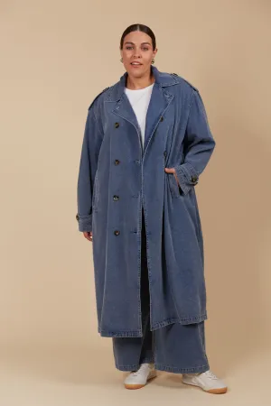 Freya Trench Coat - Denim