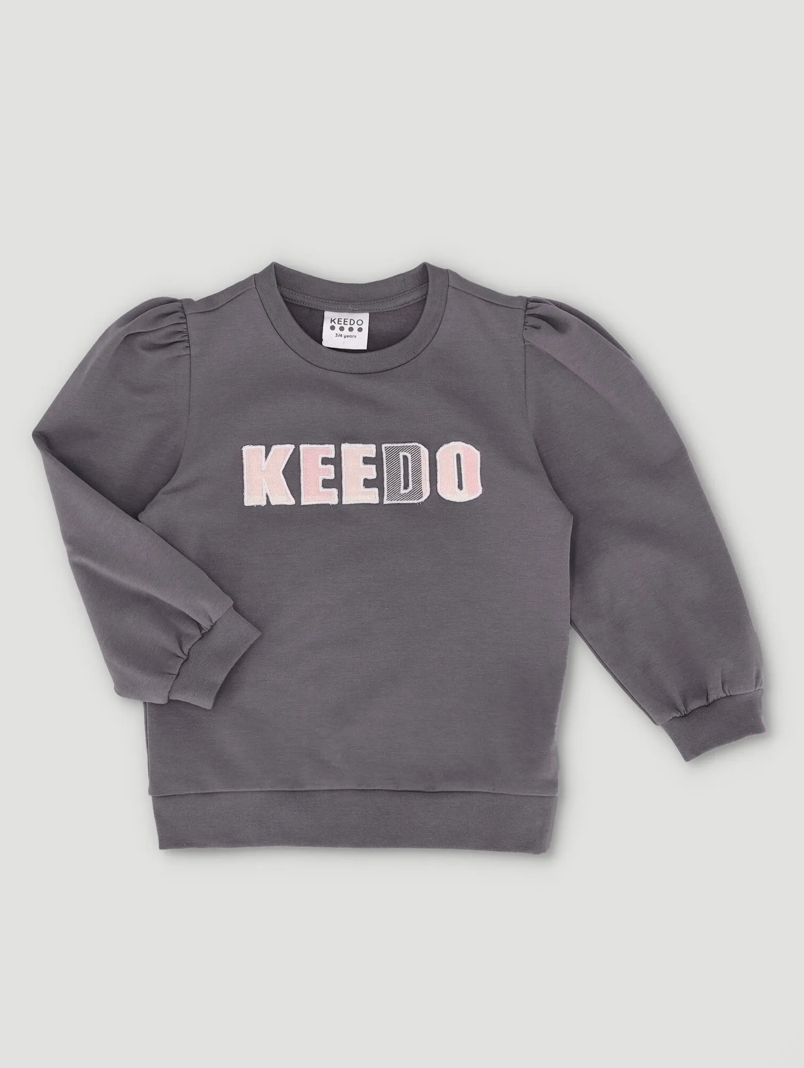 Girls Dusty Flannel Applique Sweat Top