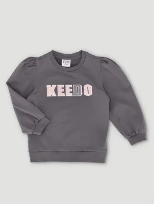 Girls Dusty Flannel Applique Sweat Top