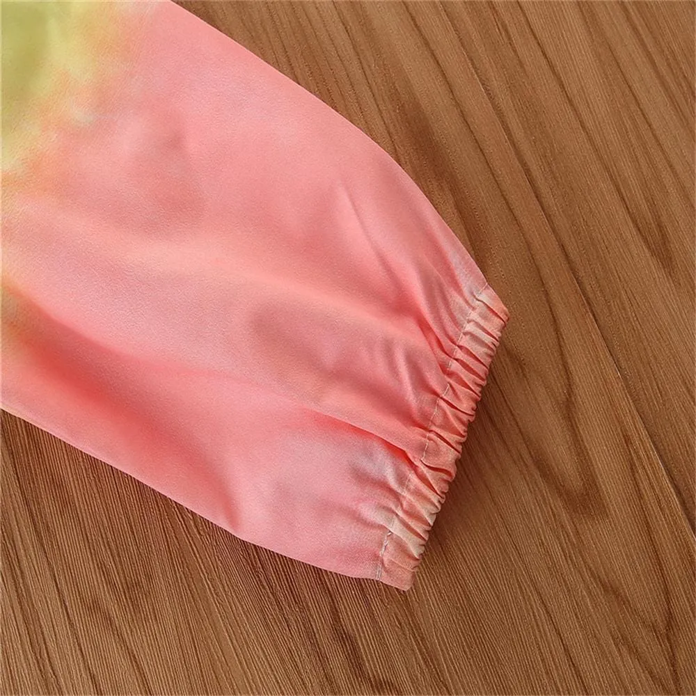 Girls Long Sleeve Tie Dye Top & Shorts Girls Clothing Wholesalers