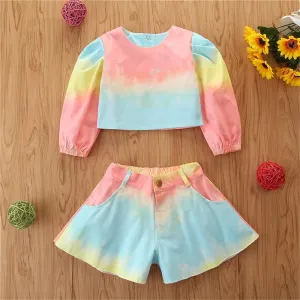 Girls Long Sleeve Tie Dye Top & Shorts Girls Clothing Wholesalers