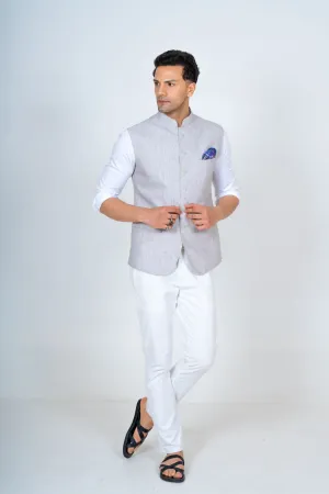 Grey Linen Nehru Jacket