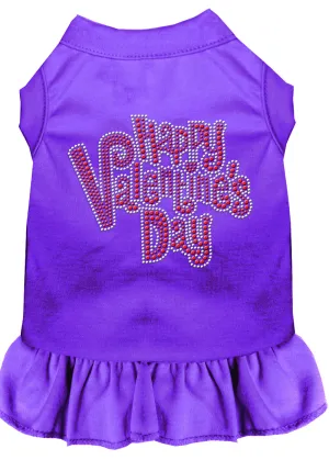 Happy Valentines Day Rhinestone Dress Purple Xxxl
