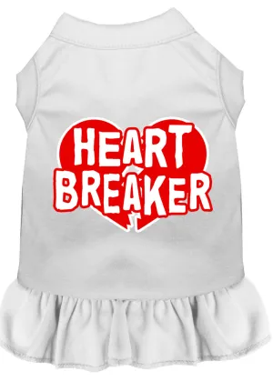 Heart Breaker Screen Print Dress White Xs