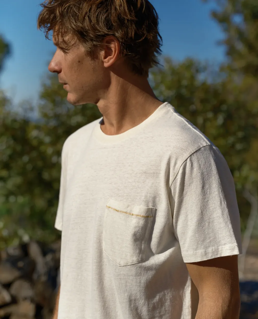 Hemp Pocket Tee - Natural
