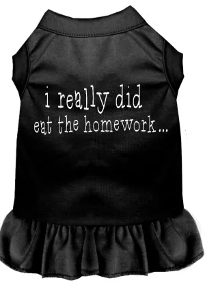 I Really Did Eat The Homework Screen Print Dress Black Med