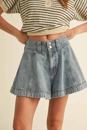 Kate Denim Flared Shorts