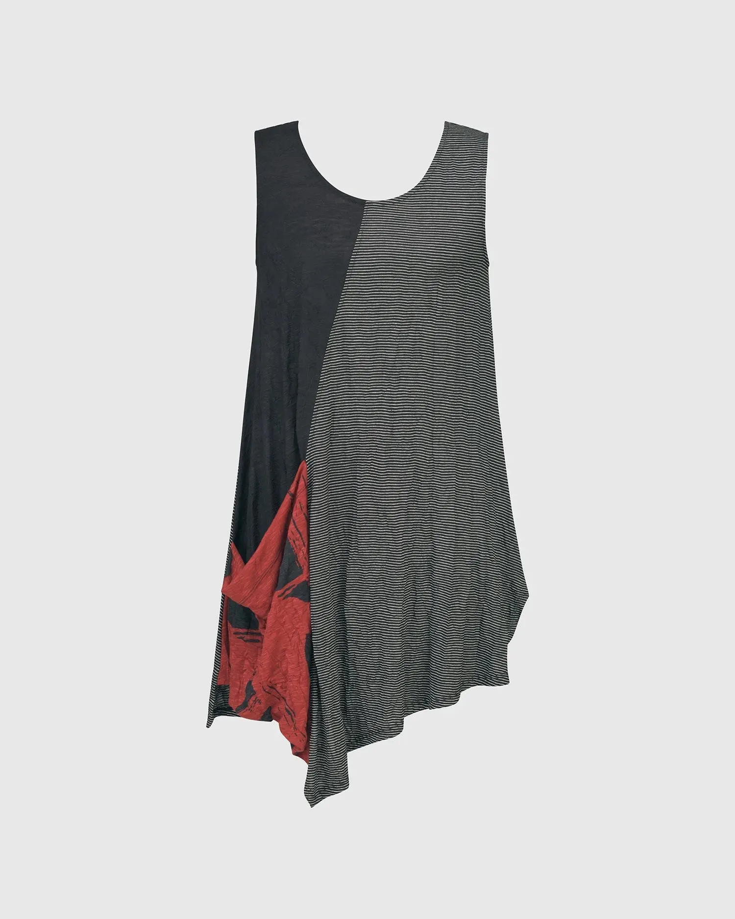 Kia Crinkle Tunic Top, Red