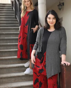 Kia Crinkle Tunic Top, Red