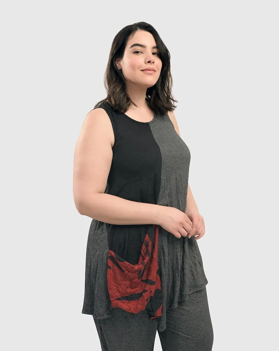 Kia Crinkle Tunic Top, Red