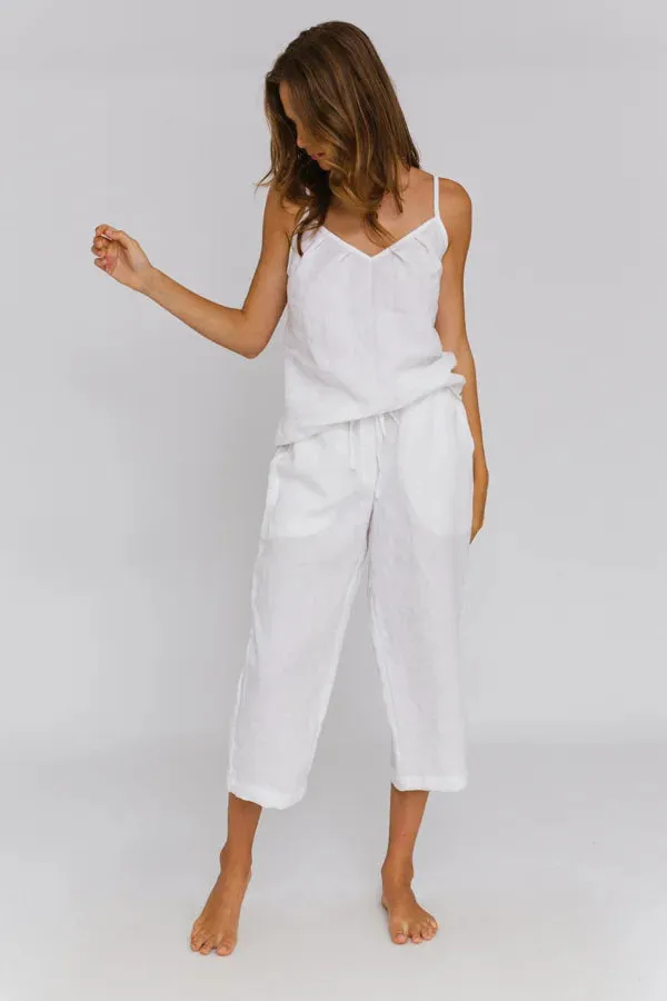 Linen Bermuda shorts for women mineral grey - Carla