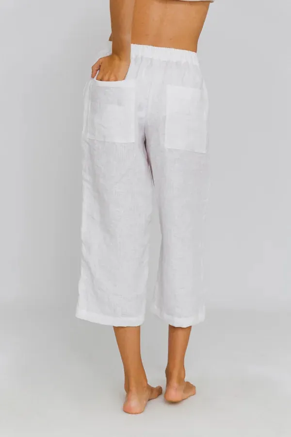 Linen Bermuda shorts for women mineral grey - Carla