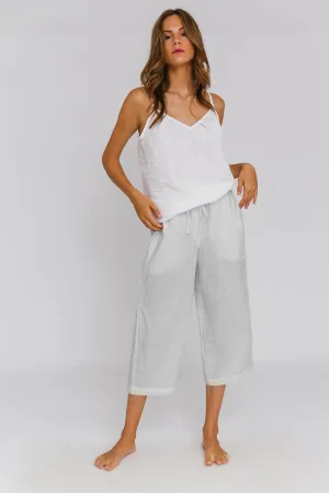 Linen Bermuda shorts for women mineral grey - Carla