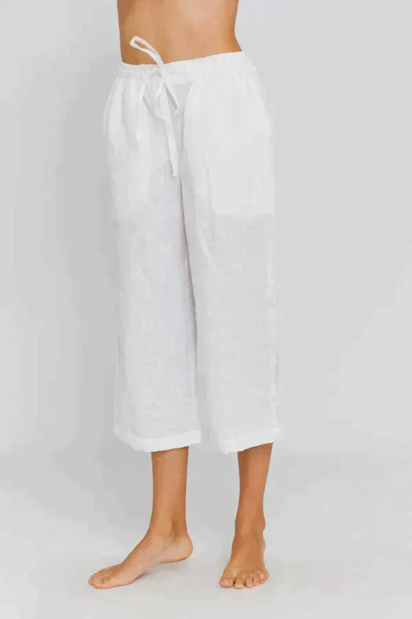 Linen Bermuda shorts for women mineral grey - Carla