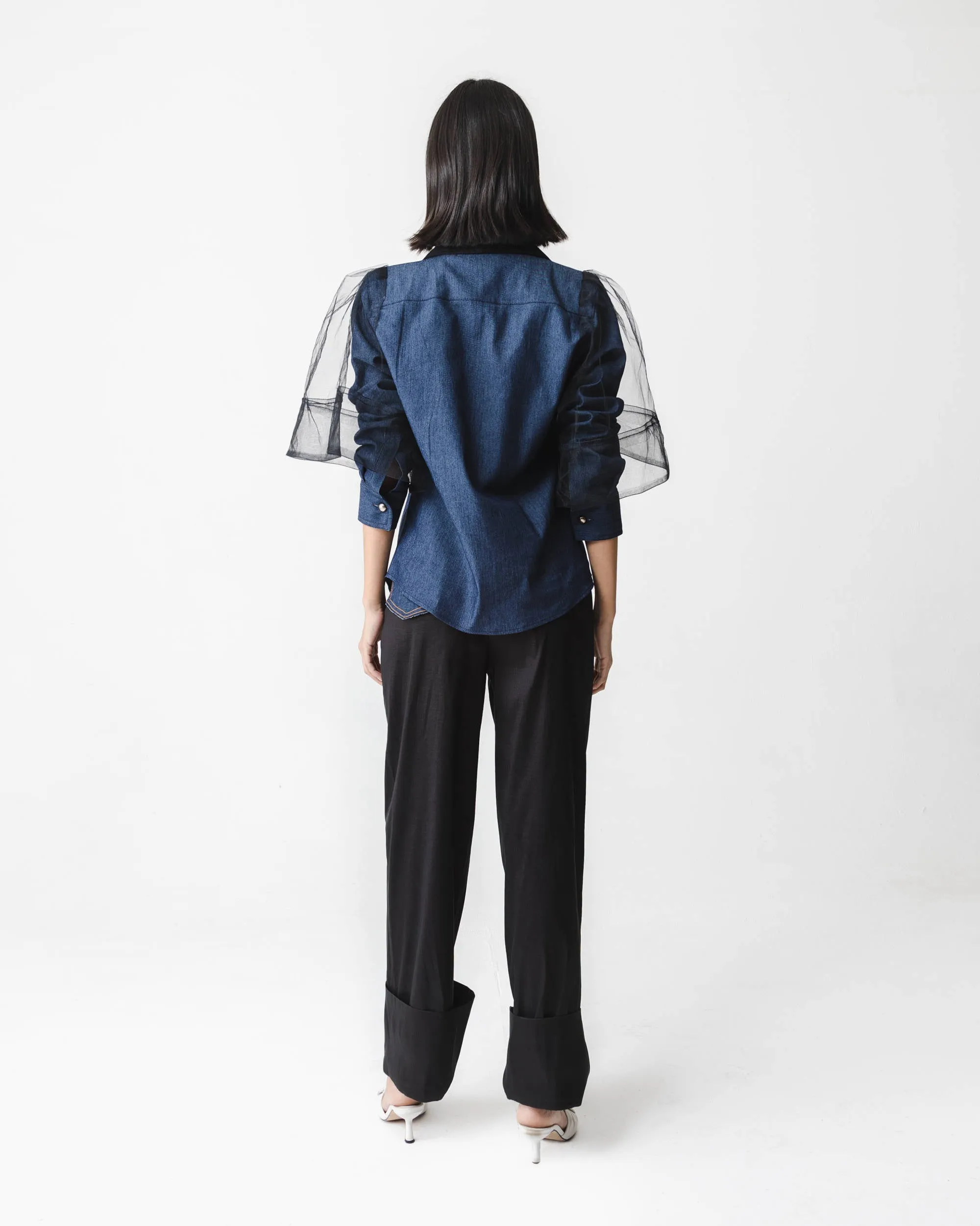 MANUELA DENIM / TULLE TOP/JACKET