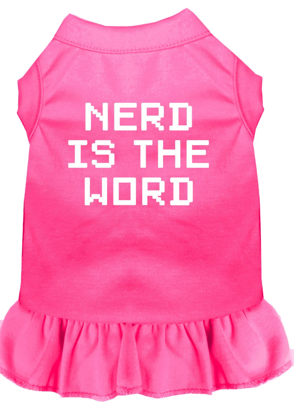 Nerd Is The Word Screen Print Dress Bright Pink Sm
