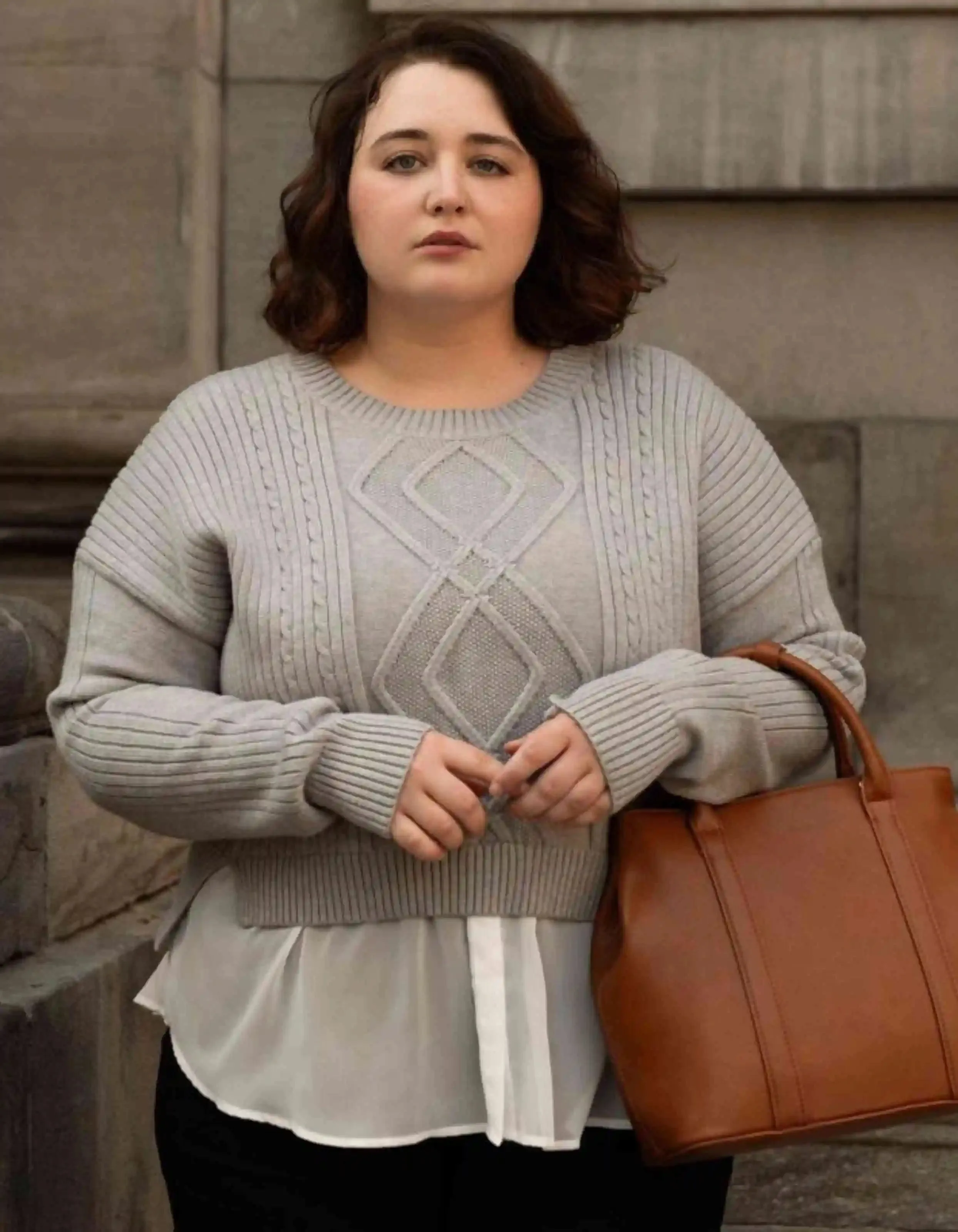 Ophelia Faux Layer Knit Sweater Pullover Chic Elegant
